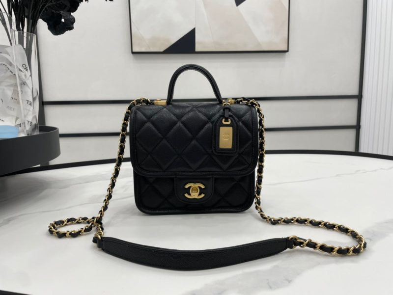CHL 22K Flap Bag Black For Women, Women’s Bags 8.1in/20.5cm