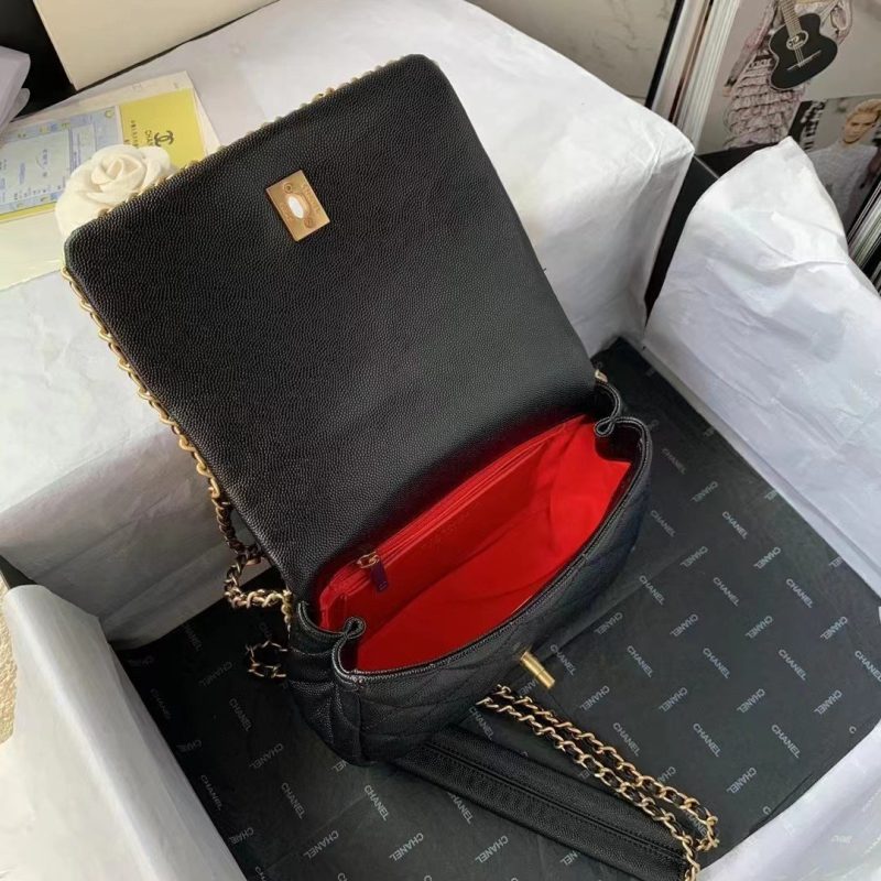 CHLFlapbag With Chain Black For Women, Women’s Bags 8.3in/21cm - Image 7