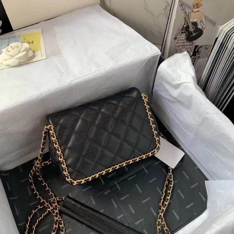 CHLFlapbag With Chain Black For Women, Women’s Bags 8.3in/21cm - Image 6