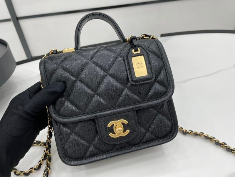 CHL 22K Flap Bag Black For Women, Women’s Bags 8.1in/20.5cm - Image 5