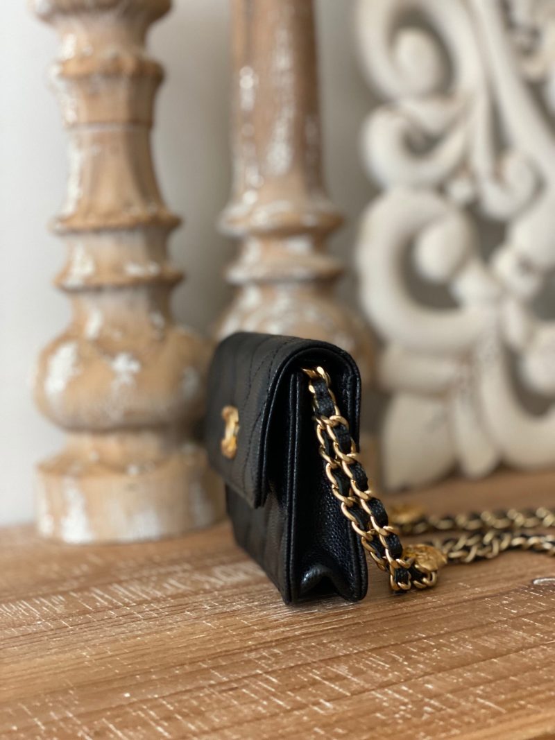 CHL Clutch With Chain Black For Women, Women’s Bags 4.8in/12.3cm AP2857 B08447 94305 - Image 5