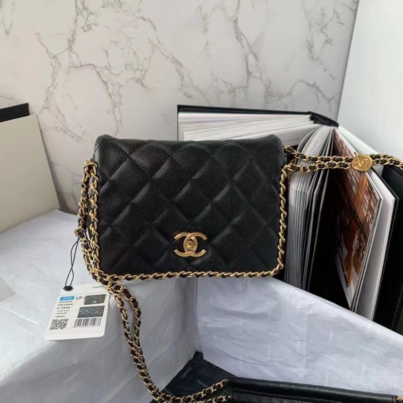 CHLFlapbag With Chain Black For Women, Women’s Bags 8.3in/21cm - Image 2