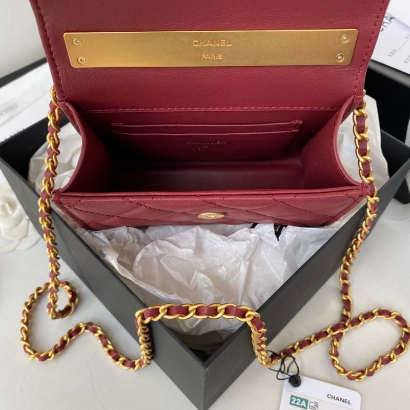 CHL Clutch With Chain Gold Hardware Red For Women, Women’s Handbags, Shoulder Bags 5.7in/14.5cm - Image 8