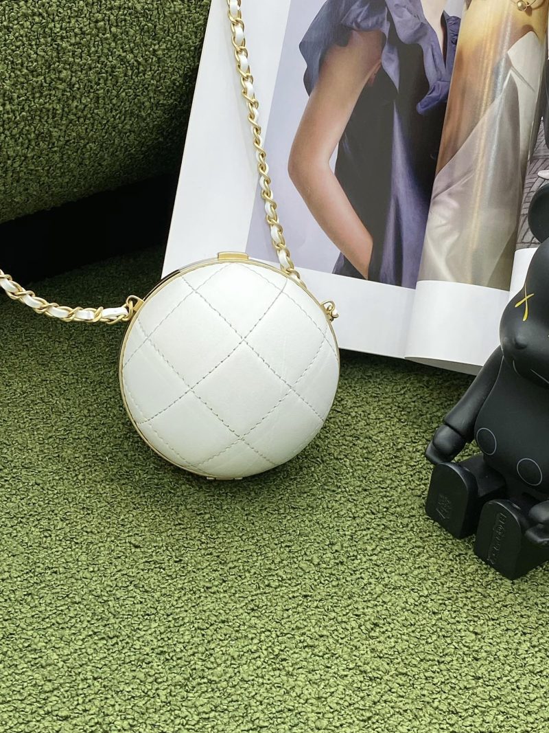 CHL Ball Bag White and Gold Chain Bag For Women 23.5cm/9.25in - Image 3