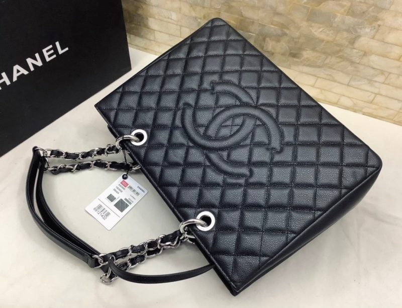 CHL Classic Tote Bag Silver Hardware Black For Women 13.3in/34cm - Image 7