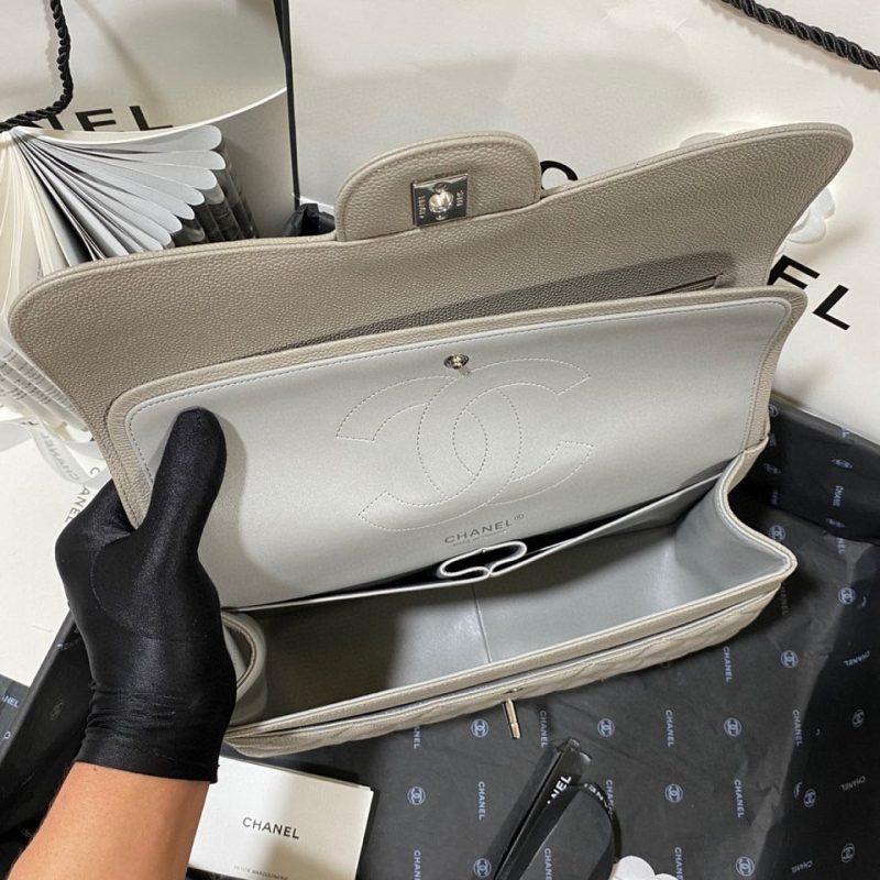 CHLLarge Classic Handbag Silver Hardware Grey For Women, Women’s Handbags, Shoulder Bags 11.8in/30cm - Image 8