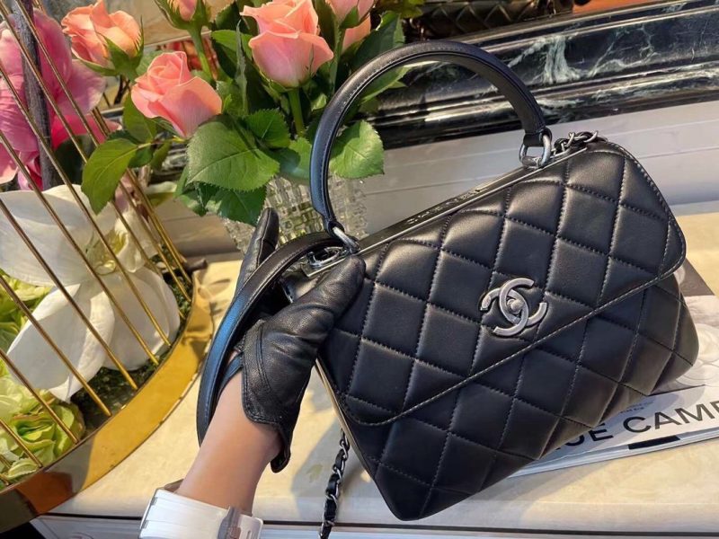CHL Classic Flap Bag Medal Hardware Black For Women 9.8in/25cm - Image 7