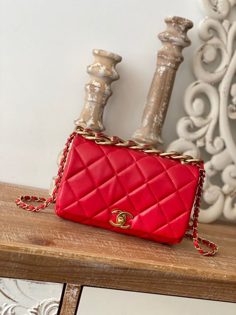 CHL Classic Diamond Flap Bag Red For Women, Women’s Bags 9.1in/23cm