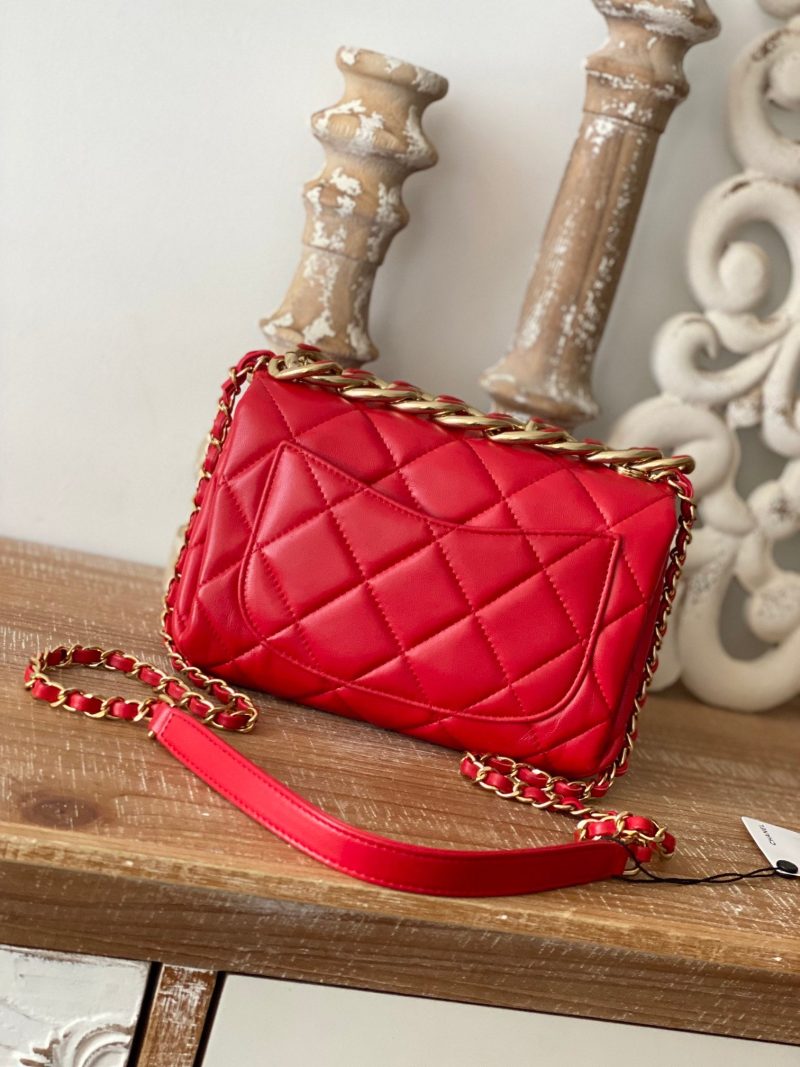 CHL Classic Diamond Flap Bag Red For Women, Women’s Bags 9.1in/23cm - Image 8