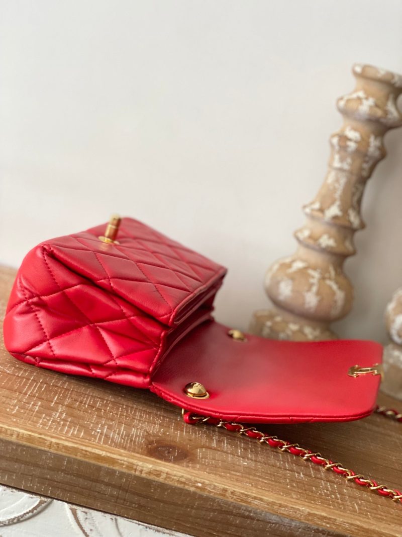 CHL Classic Diamond Flap Bag Red For Women, Women’s Bags 9.1in/23cm - Image 6