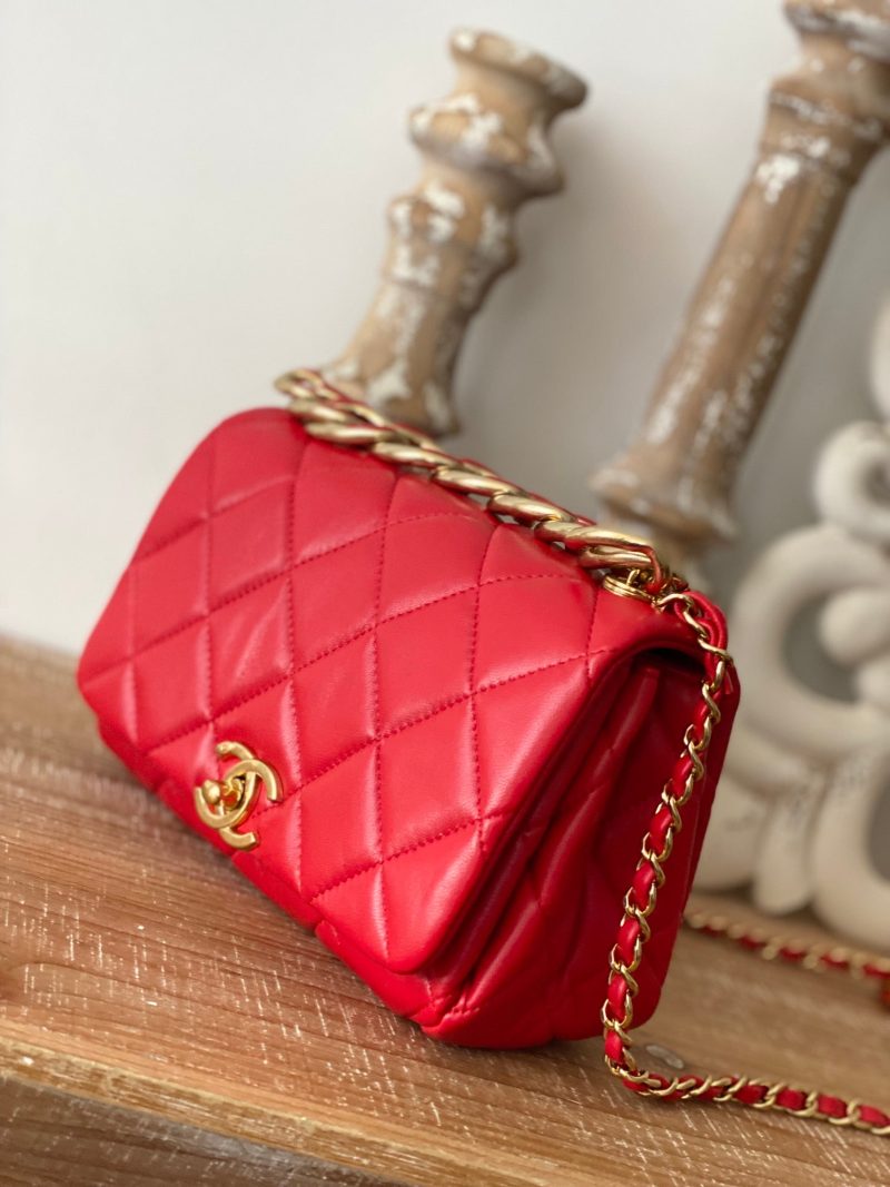 CHL Classic Diamond Flap Bag Red For Women, Women’s Bags 9.1in/23cm - Image 3