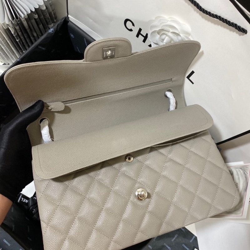 CHLLarge Classic Handbag Silver Hardware Grey For Women, Women’s Handbags, Shoulder Bags 11.8in/30cm - Image 9