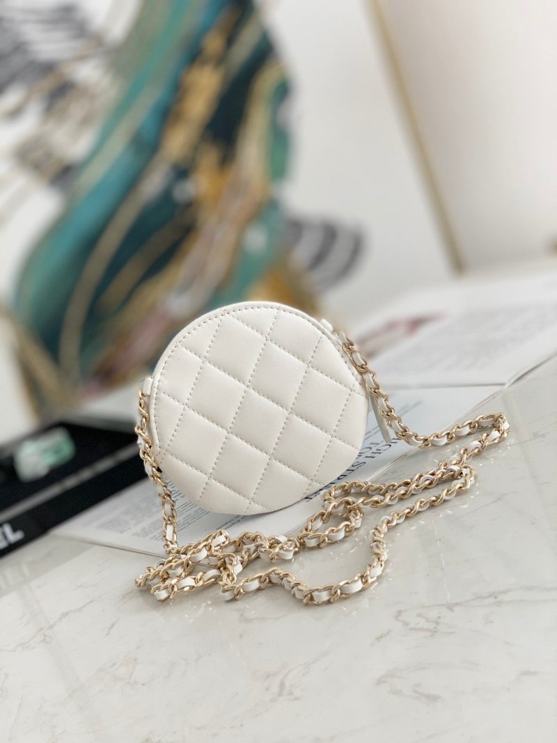 CHL Camellia Clutch With Chain White Bag For Women 11cm/4in - Image 8