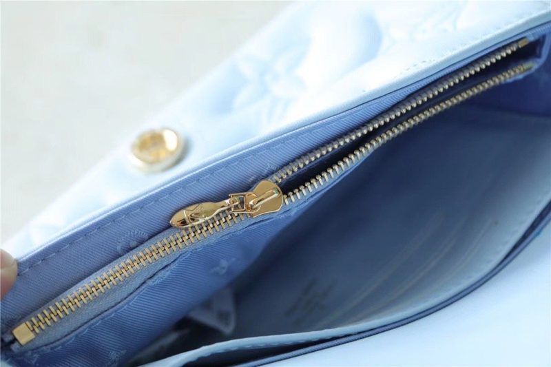 LV Wallet On Strap Bubblegram Monogram In Wallets and Small Leather Goods For Women Bleu Glacier Blue 7.9in/20cm LV M81399 - Image 3