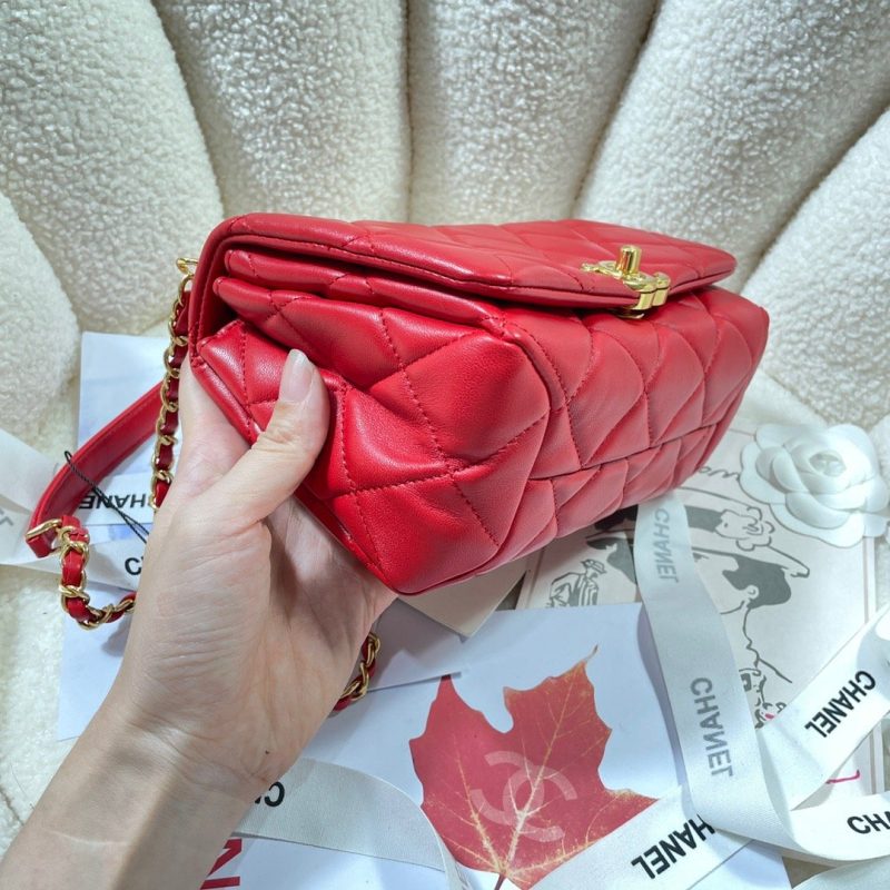 CHL Flap Bag Gold Hardware Red For Women, Women’s Handbags, Shoulder Bags 7.9in/20cm AS3366 - Image 2