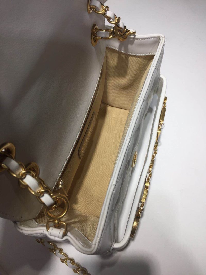 CHLFront Logo Small Flap Bag Gold Hardware Apricot For Women, Women’s Handbags, Shoulder Bags 8.2in/21cm AS1490 - Image 2