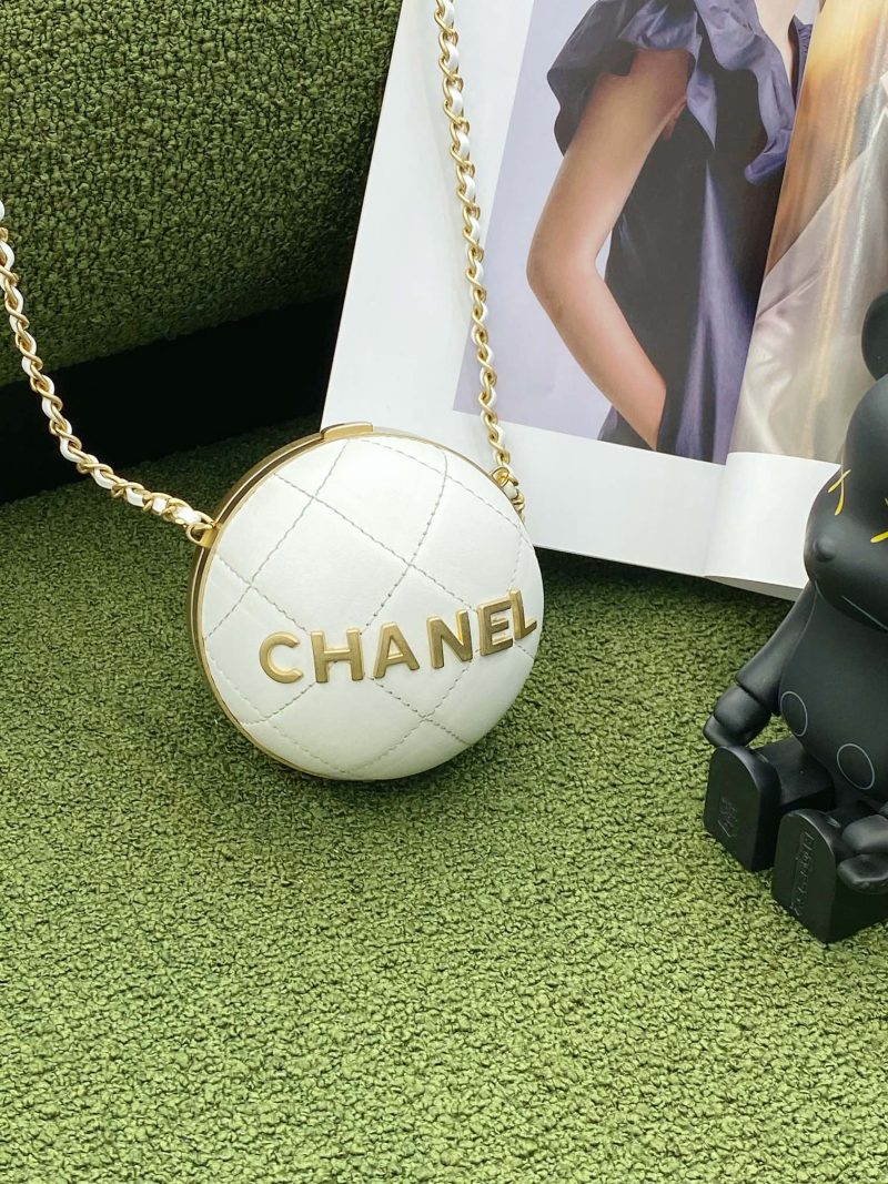CHL Ball Bag White and Gold Chain Bag For Women 23.5cm/9.25in - Image 2