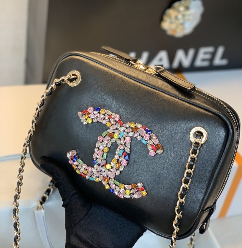 CHL Camera Cubic Diamonds Black Bag For Women 12.5cm/4.9in - Image 4