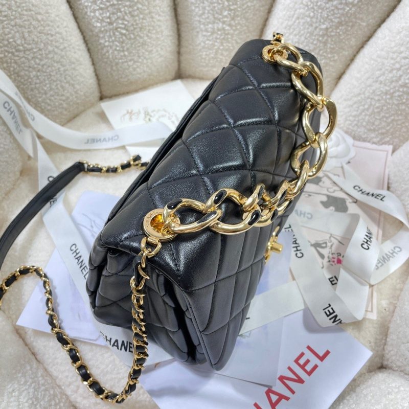 CHLLarge Flap Bag Gold Hardware Black For Women, Women’s Handbags, Shoulder Bags 9.1in/23cm AS3367 - Image 3
