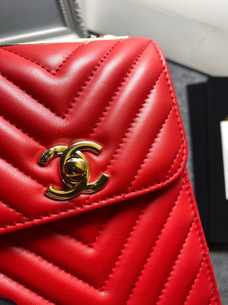 CHL Chevron Trendy CHL Phone Red Bag For Women 18cm/7in - Image 2