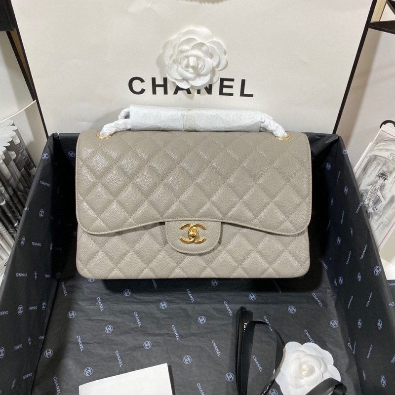 CHLLarge Classic Handbag Gold Hardware Grey For Women, Women’s Handbags, Shoulder Bags 11.8in/30cm - Image 6