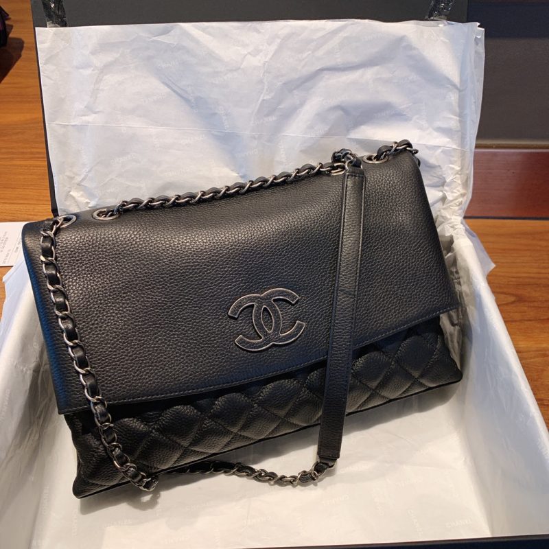 CHLFlap Bag With Top Handle Black Bag For Women 32cm/12.5in - Image 7