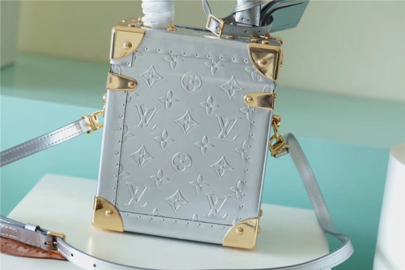 LV The Camera Box Monogram Empreinte By Nicolas Ghesquiere Light Blue For Women,  Shoulder And Crossbody Bags 9.3in/16cm LV - Image 4