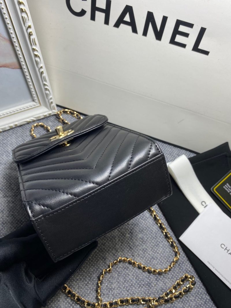 CHL Chevron Trendy CHL Phone Black Bag For Women 18cm/7in - Image 2