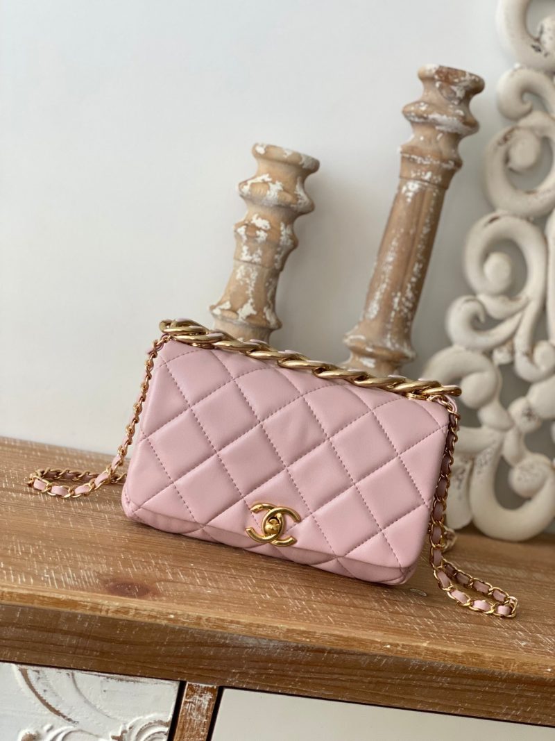 CHL Classic Diamond Flap Bag Light PiNike For Women, Women’s Bags 9.1in/23cm