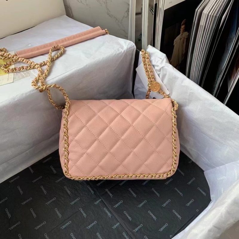 CHLFlapbag With Chain Light PiNike For Women, Women’s Bags 8.3in/21cm - Image 4