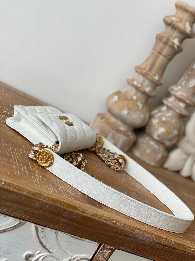 CHL Clutch With Chain White For Women, Women’s Bags 4.8in/12.3cm - Image 2
