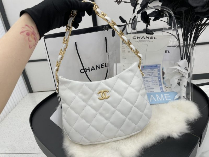 CHLHobo Handbag White For Women, Women’s Bags 9.4in/24cm - Image 2