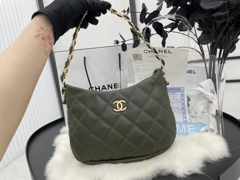 CHLHobo Handbag Emerald Green For Women, Women’s Bags 9.4in/24cm - Image 4