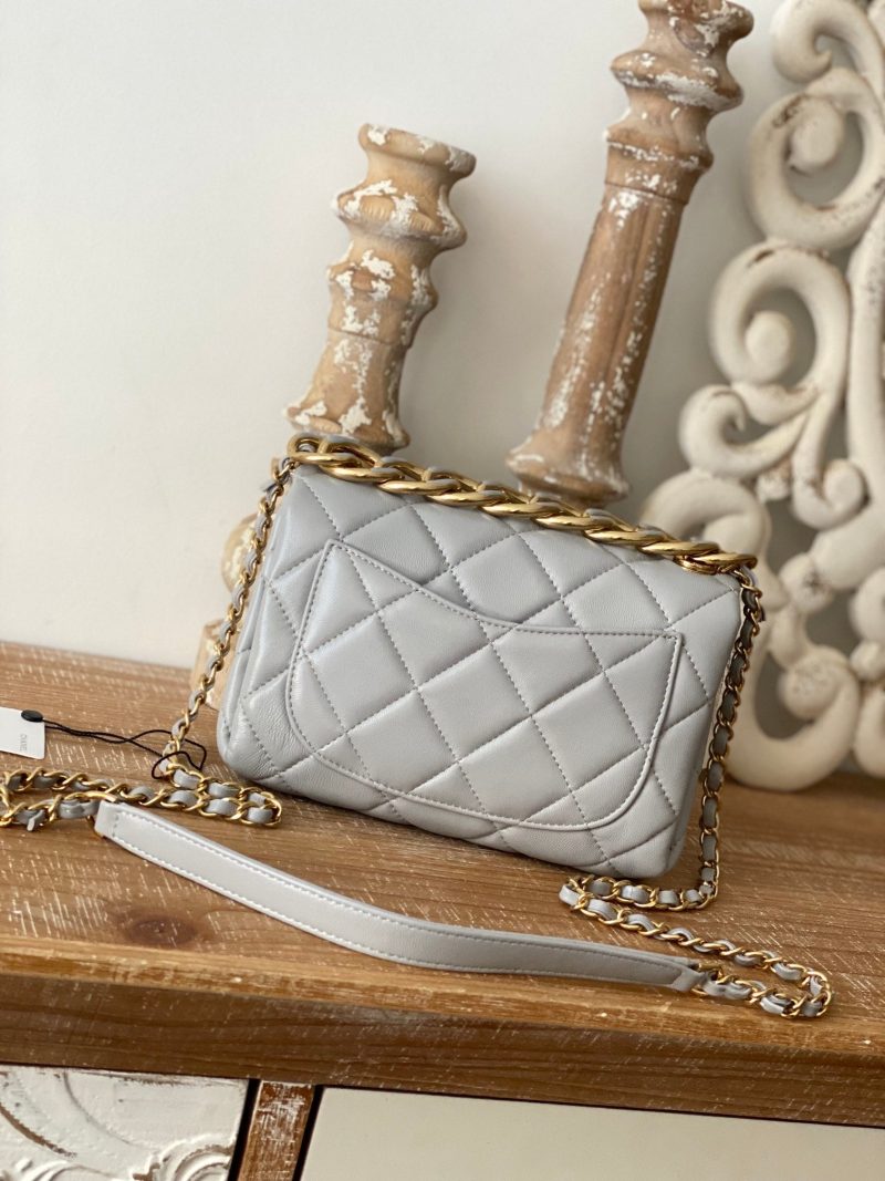 CHL Classic Diamond Flap Bag Gray For Women, Women’s Bags 9.1in/23cm - Image 5