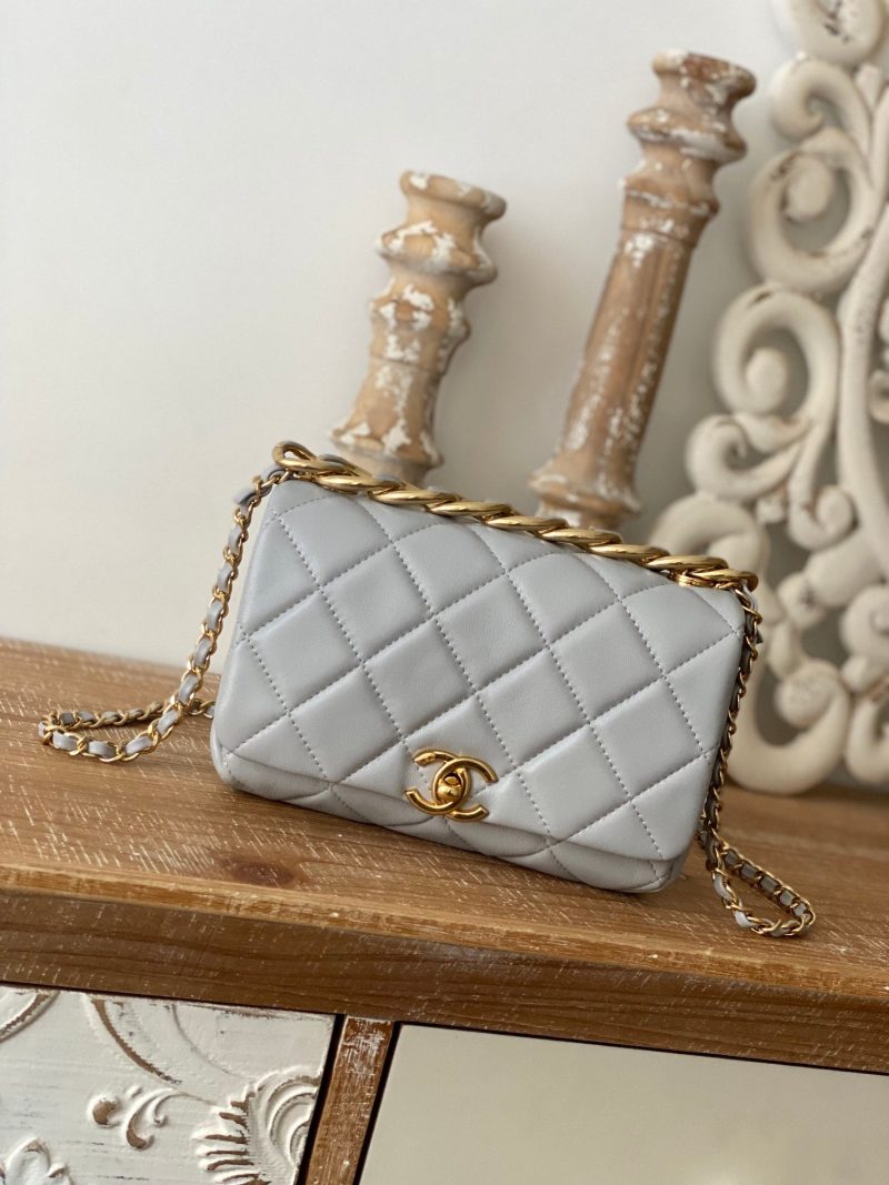 CHL Classic Diamond Flap Bag Gray For Women, Women’s Bags 9.1in/23cm
