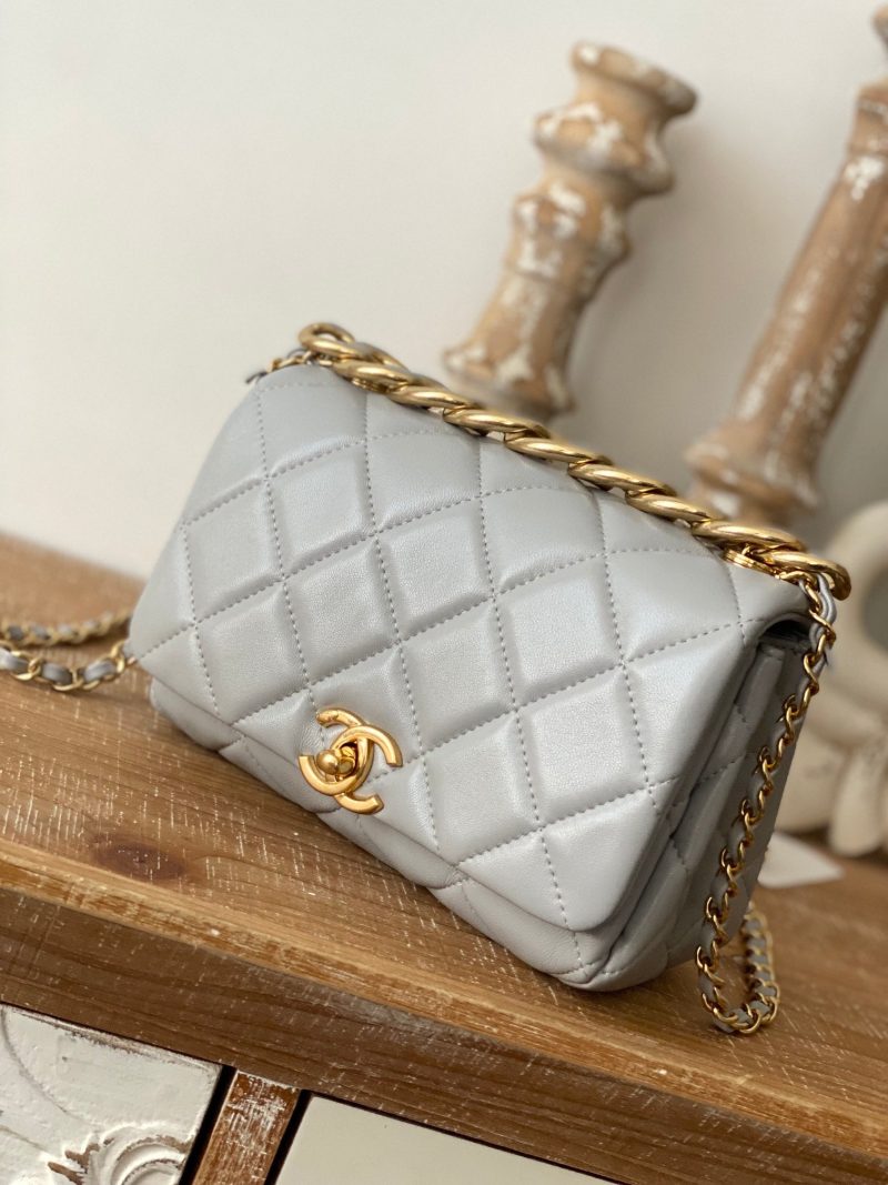 CHL Classic Diamond Flap Bag Gray For Women, Women’s Bags 9.1in/23cm - Image 2