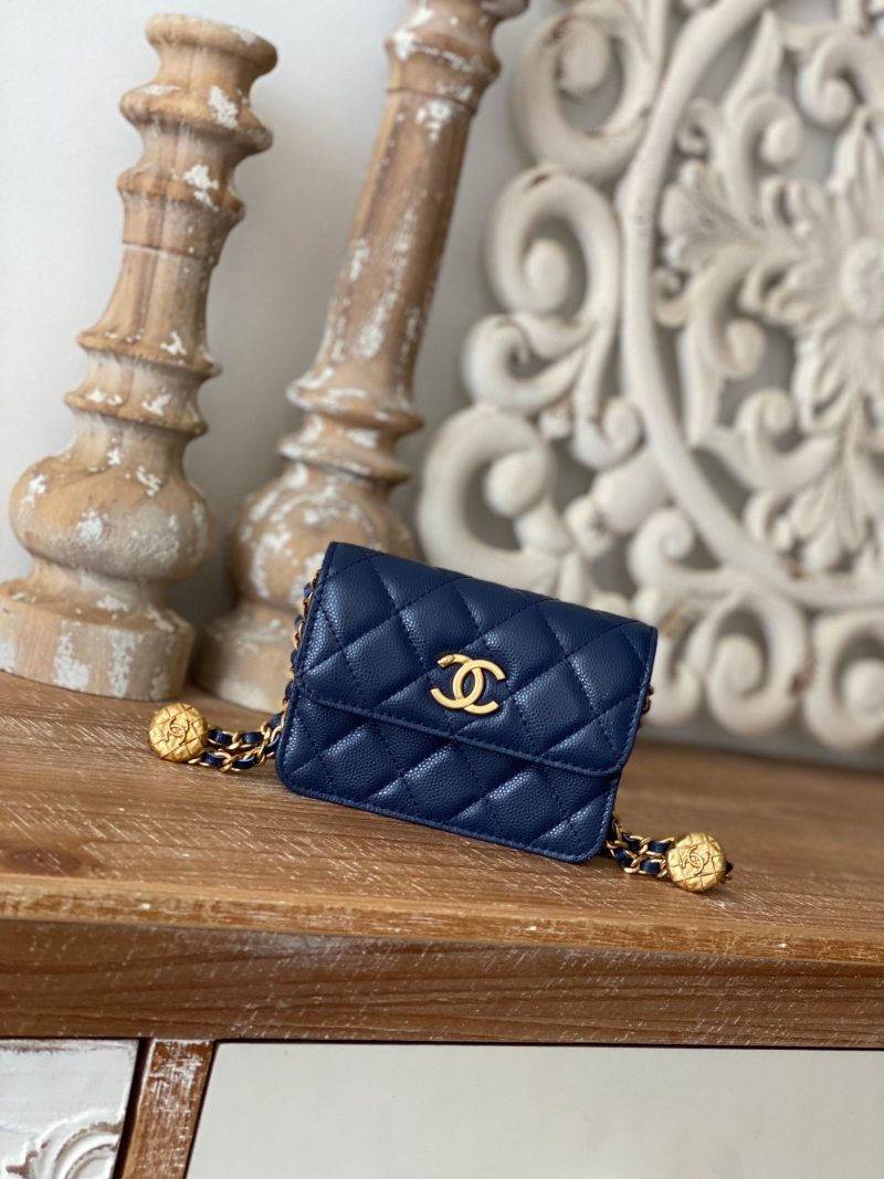 CHL Clutch With Chain Blue For Women, Women’s Bags 4.8in/12.3cm