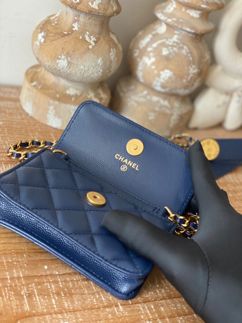 CHL Clutch With Chain Blue For Women, Women’s Bags 4.8in/12.3cm - Image 3