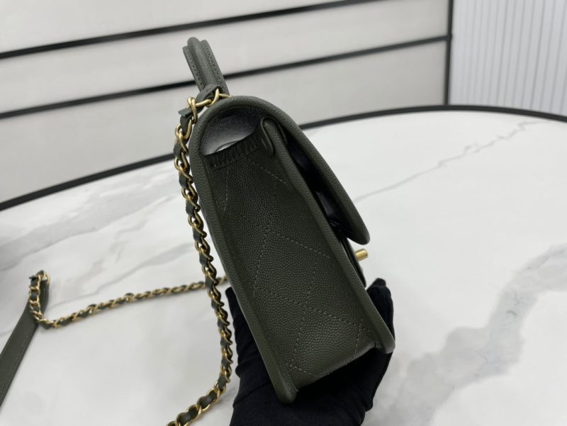 CHL 22K Flap Bag Dark Green For Women, Women’s Bags 8.1in/20.5cm - Image 9
