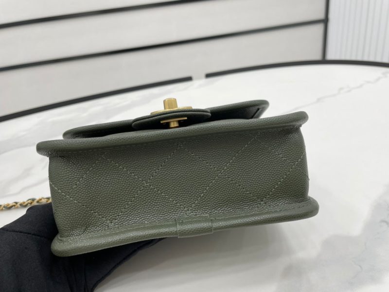 CHL 22K Flap Bag Dark Green For Women, Women’s Bags 8.1in/20.5cm - Image 8
