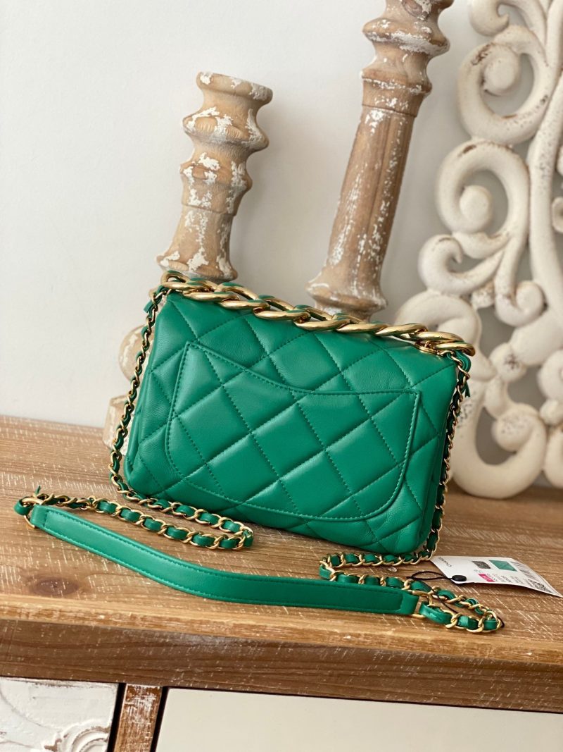 CHL Classic Diamond Flap Bag Green For Women, Women’s Bags 9.1in/23cm - Image 7