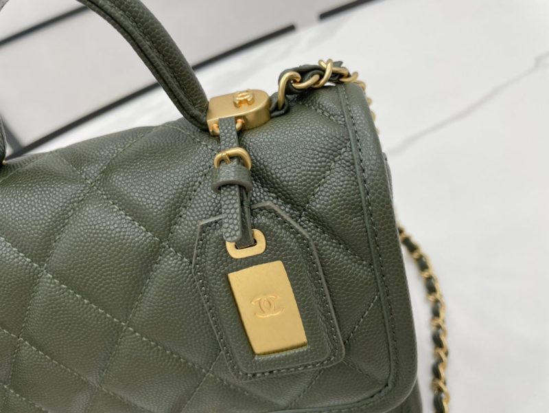 CHL 22K Flap Bag Dark Green For Women, Women’s Bags 8.1in/20.5cm - Image 3