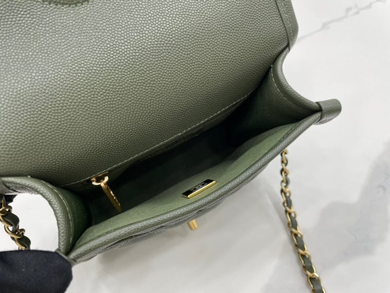 CHL 22K Flap Bag Dark Green For Women, Women’s Bags 8.1in/20.5cm - Image 2